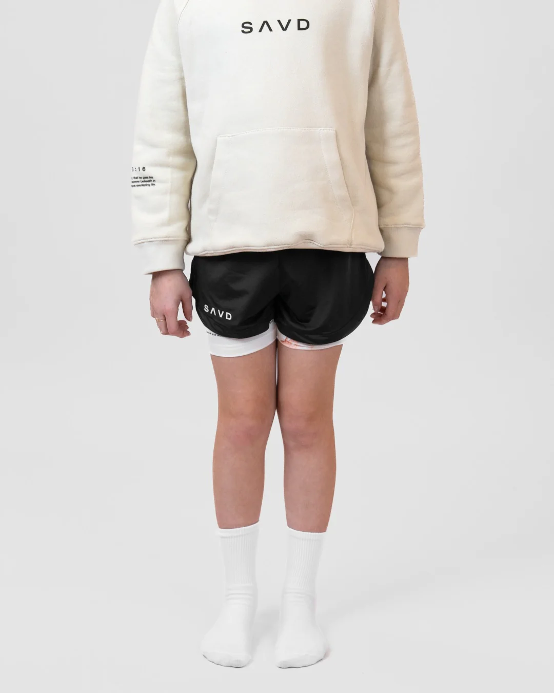 1 Peter 5:7 'Peaceful Trust' Girls Performance Shorts - Image 4