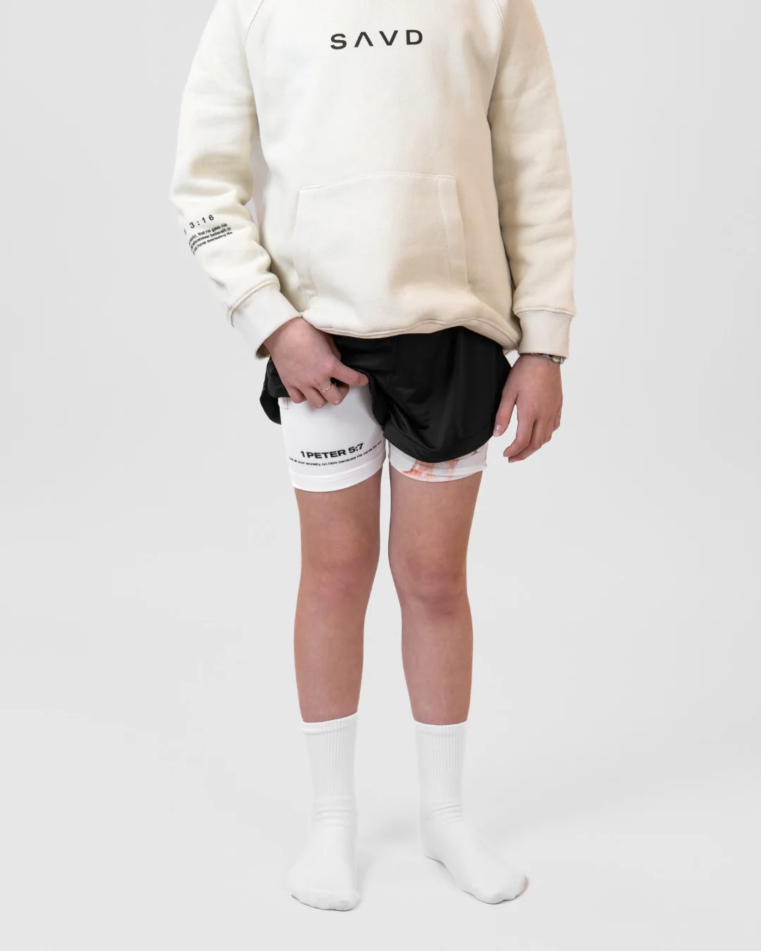 1 Peter 5:7 'Peaceful Trust' Girls Performance Shorts - Image 7