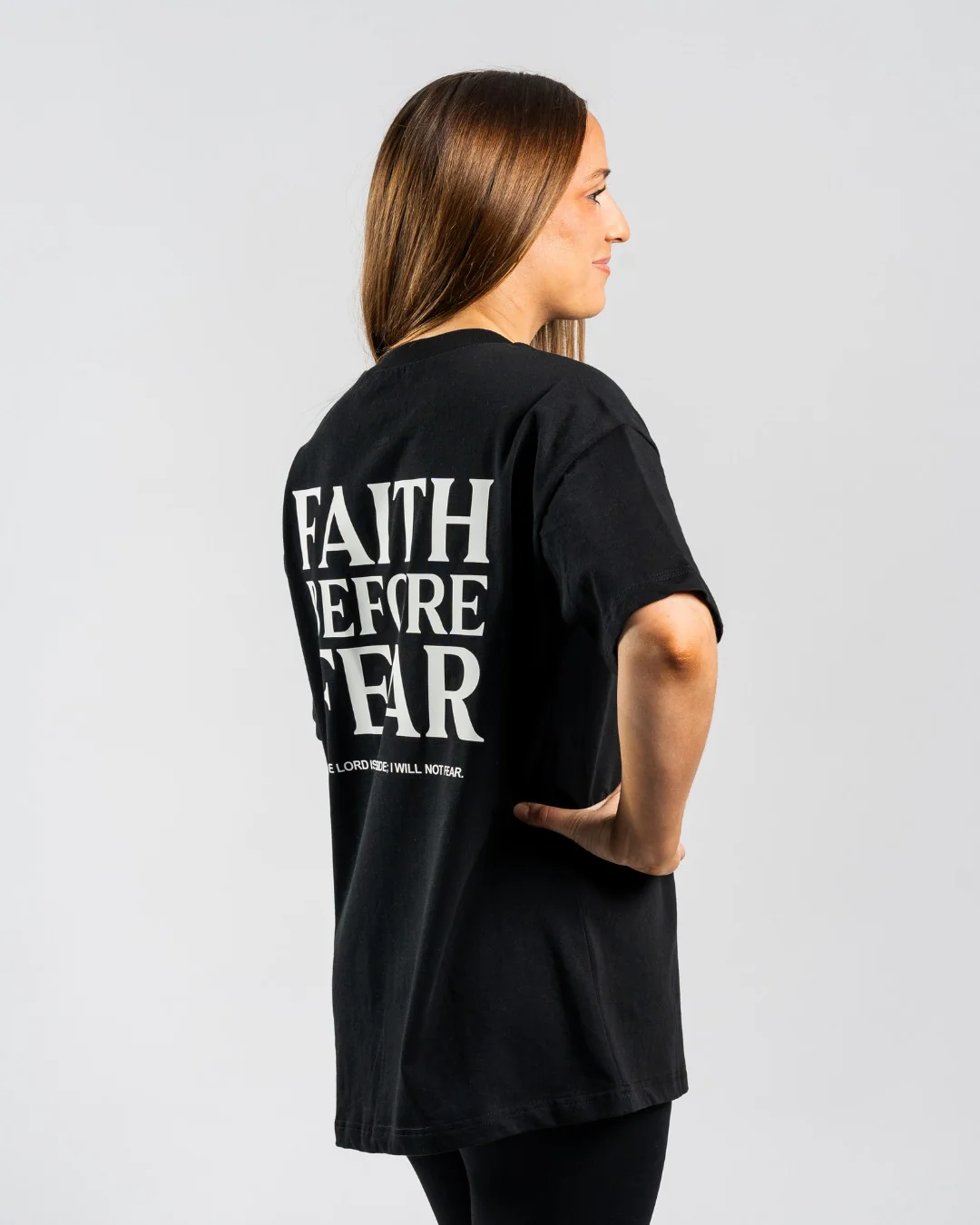 'Faith Before Fear' Women’s Oversized T-Shirt - Image 4