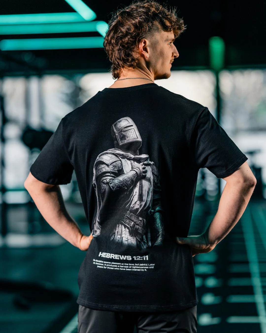 Hebrews 12:11 ’Warrior’s Discipline’ Men’s Oversized T-Shirt - Image 5