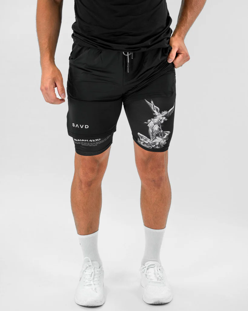 Isaiah 41:10 Angel & Devil Performance Shorts - Image 5