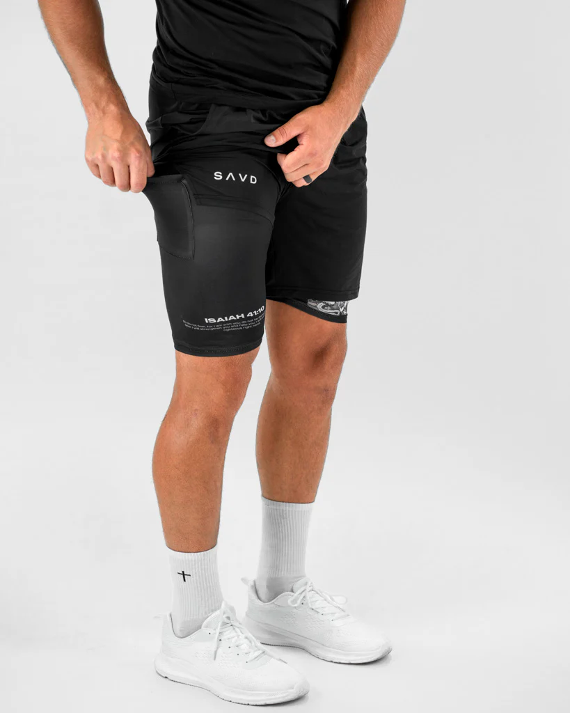 Isaiah 41:10 Angel & Devil Performance Shorts - Image 8