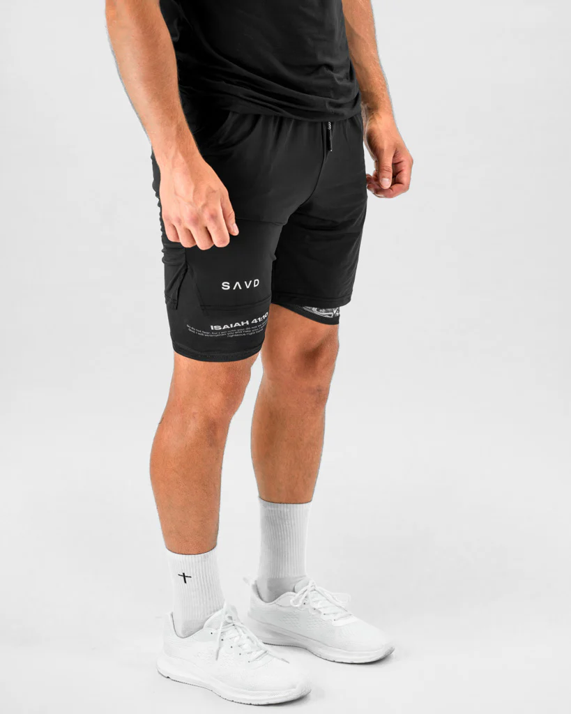 Isaiah 41:10 Angel & Devil Performance Shorts - Image 9
