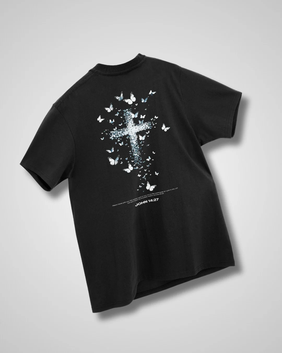 John 14:27 'Butterfly Cross' Women’s Oversized T-Shirt - Image 6