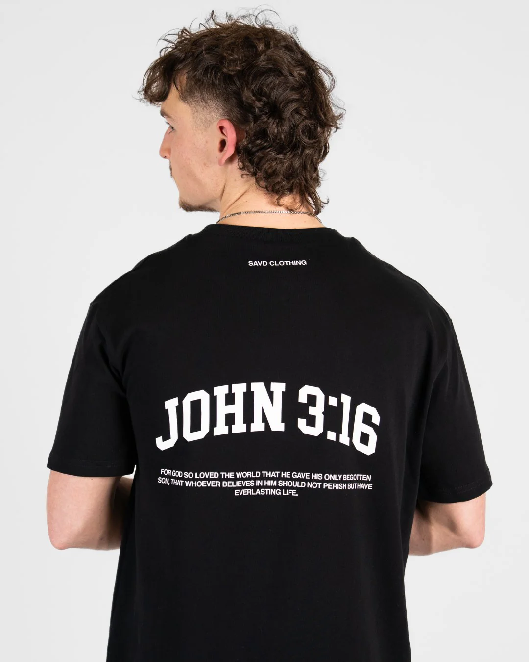 John 3:16 ’Varsity Scripture’ Men’s Oversized T-Shirt - Image 6