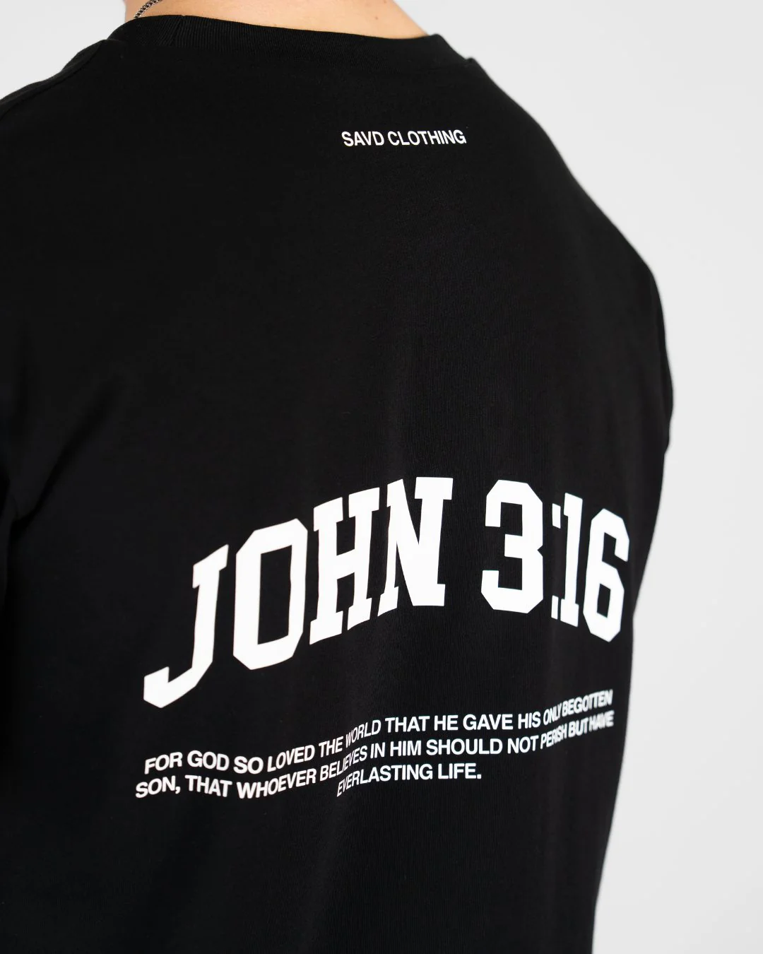 John 3:16 ’Varsity Scripture’ Men’s Oversized T-Shirt - Image 8