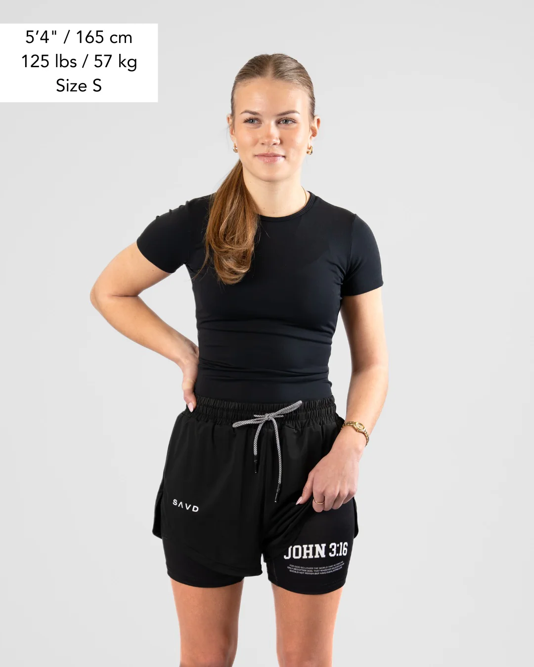 John 3:16 ’Varsity Scripture’ Women’s Performance Shorts - Image 3