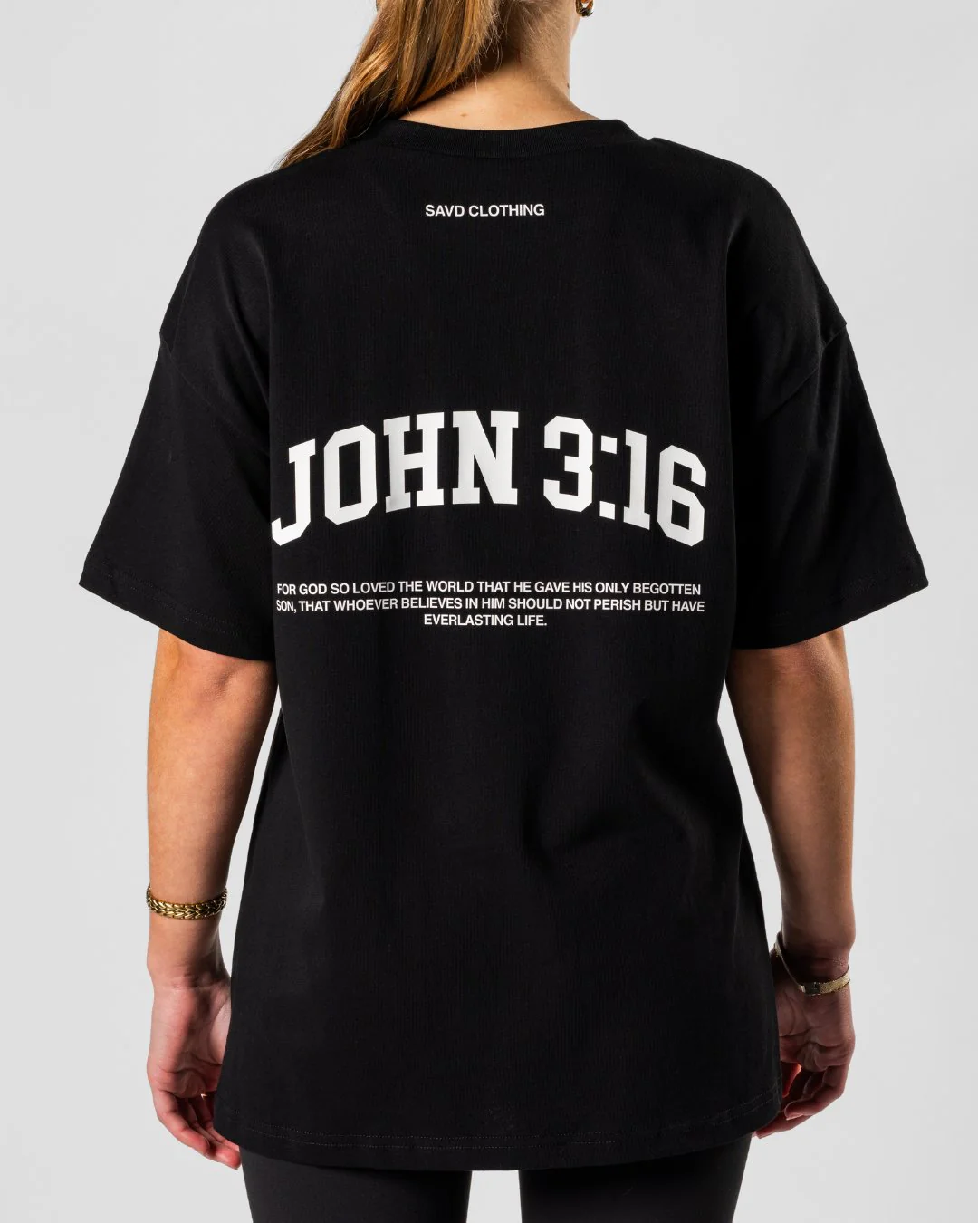 John 3:16 ’Varsity Scripture’ Women’s Oversized T-Shirt - Image 7