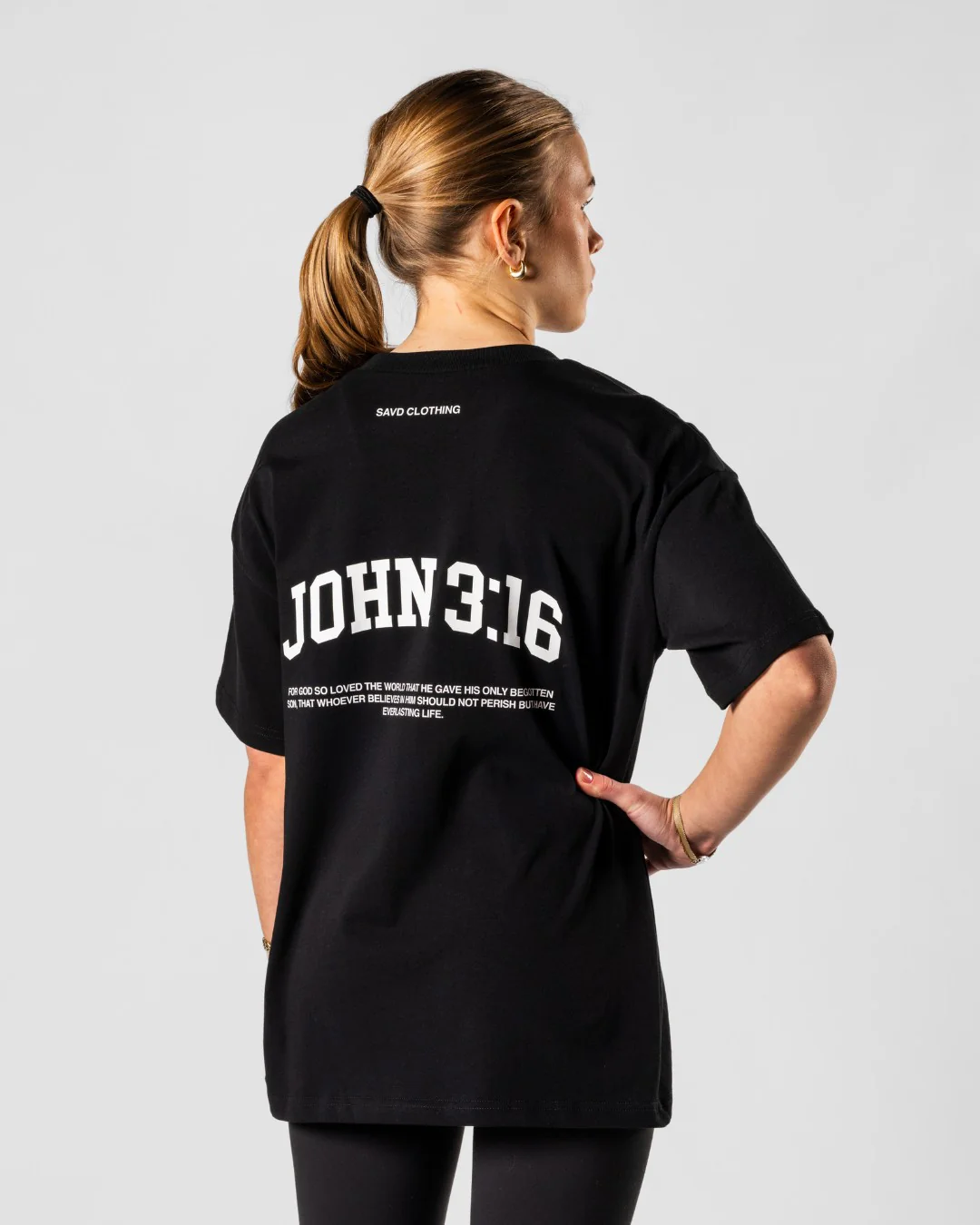 John 3:16 ’Varsity Scripture’ Women’s Oversized T-Shirt - Image 9