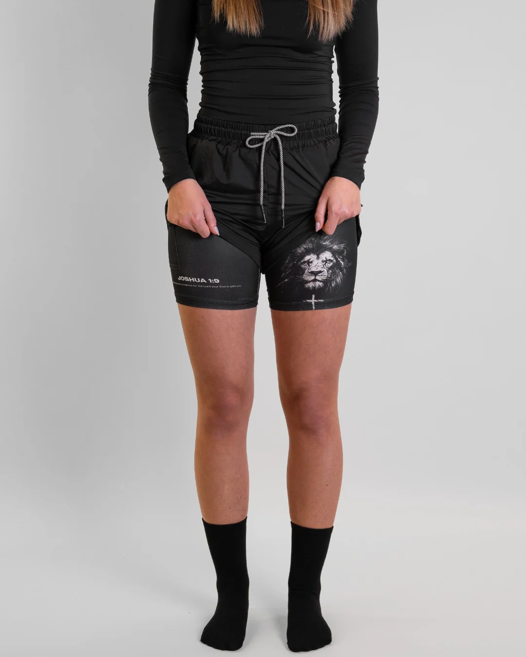 Joshua 1:9 'Lion' Women's Performance Shorts - Image 5
