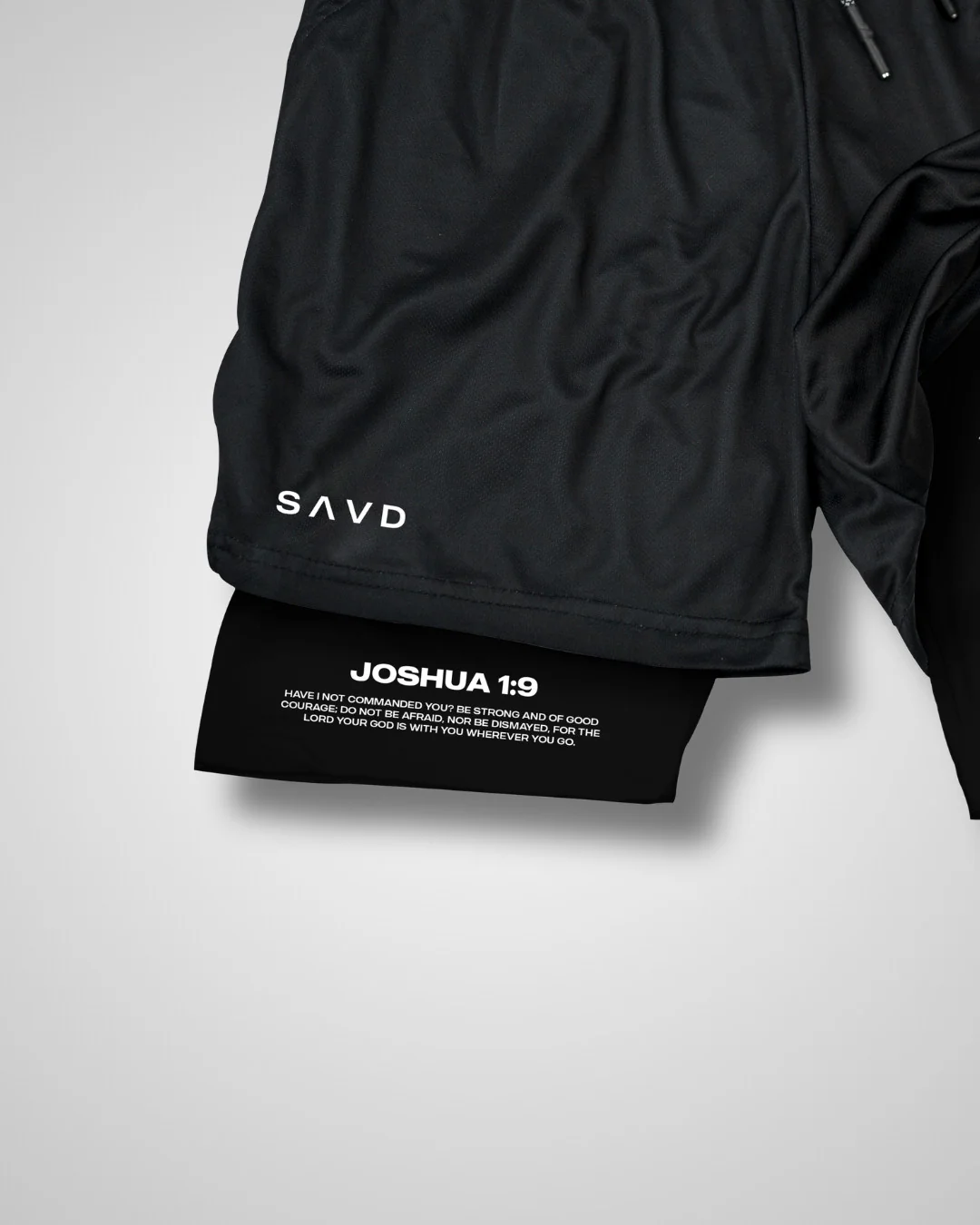 Joshua 1:9 ’Sword of Courage’ Men’s Performance Shorts - Image 3