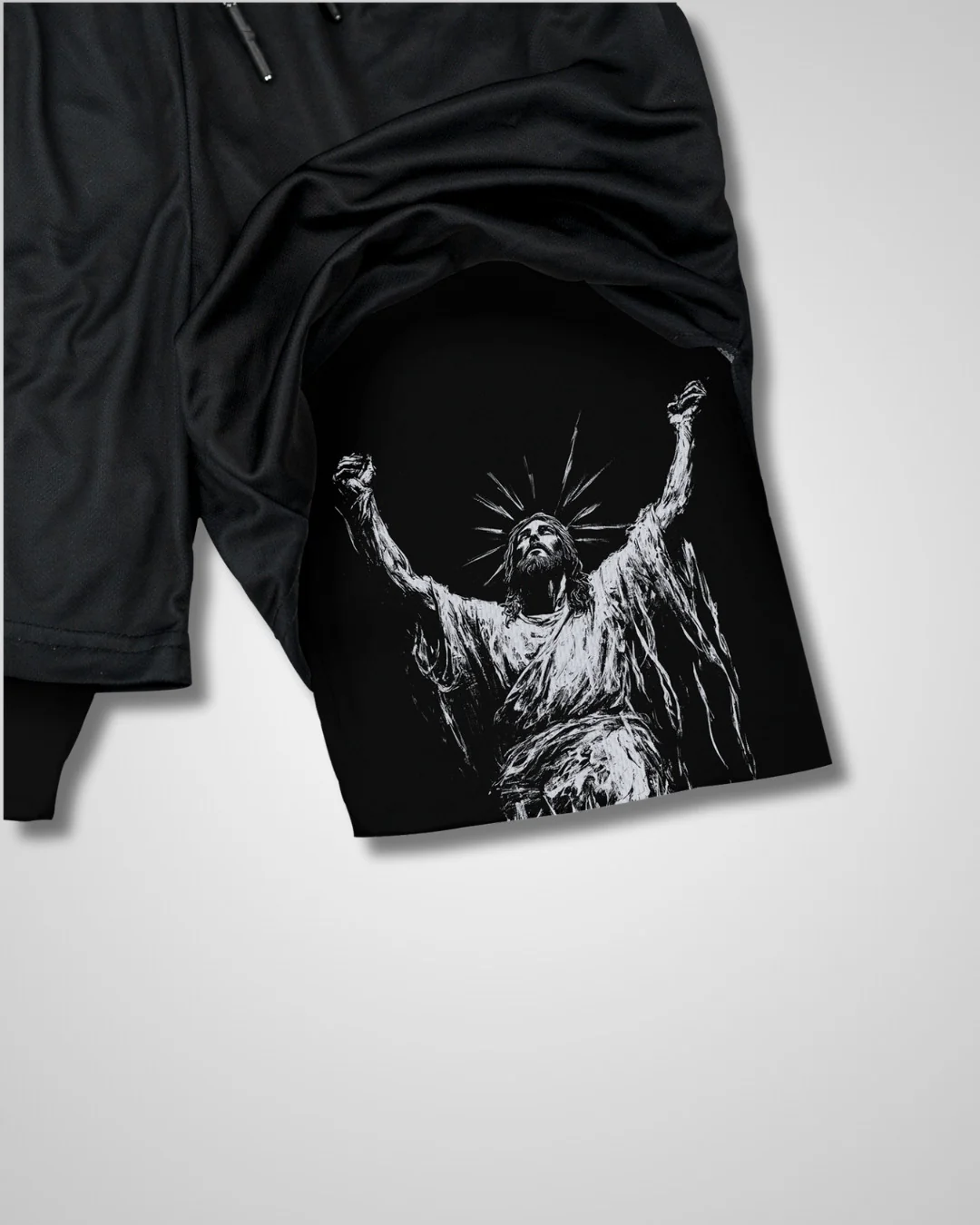 Philippians 4:13 'Strength in Christ' Youth Performance Shorts - Image 2