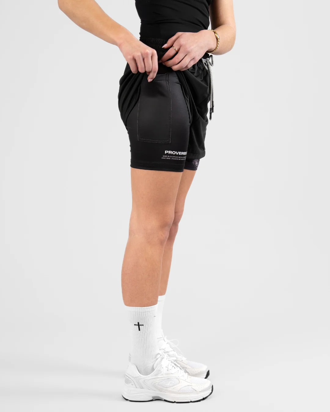 Proverbs 31:25 ’Clothed in Strength’ Women’s Performance Shorts - Image 7