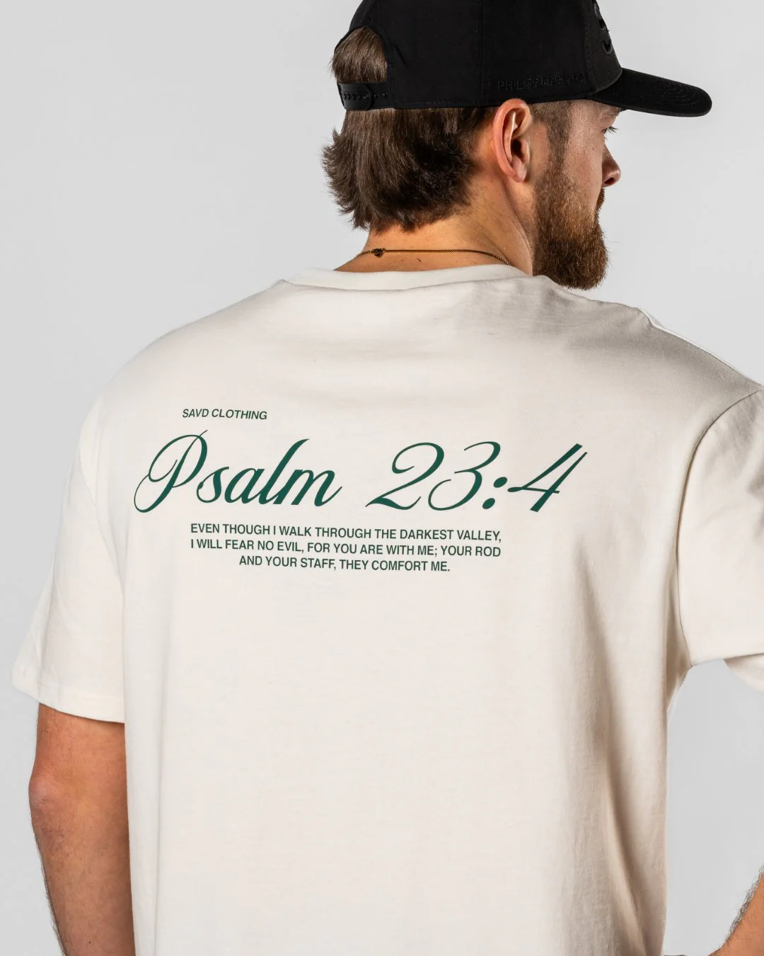 Psalm 23:4 ’Scripture’ Men’s Oversized T-Shirt - Image 3