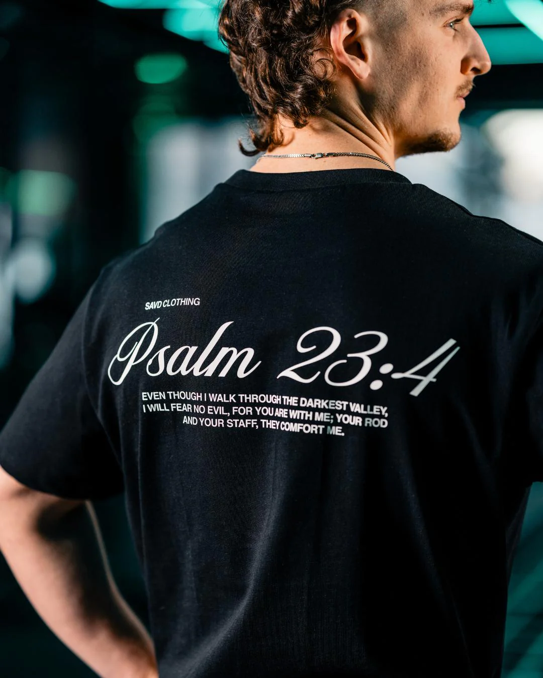 Psalm 23:4 ’Scripture’ Men’s Oversized T-Shirt - Image 8