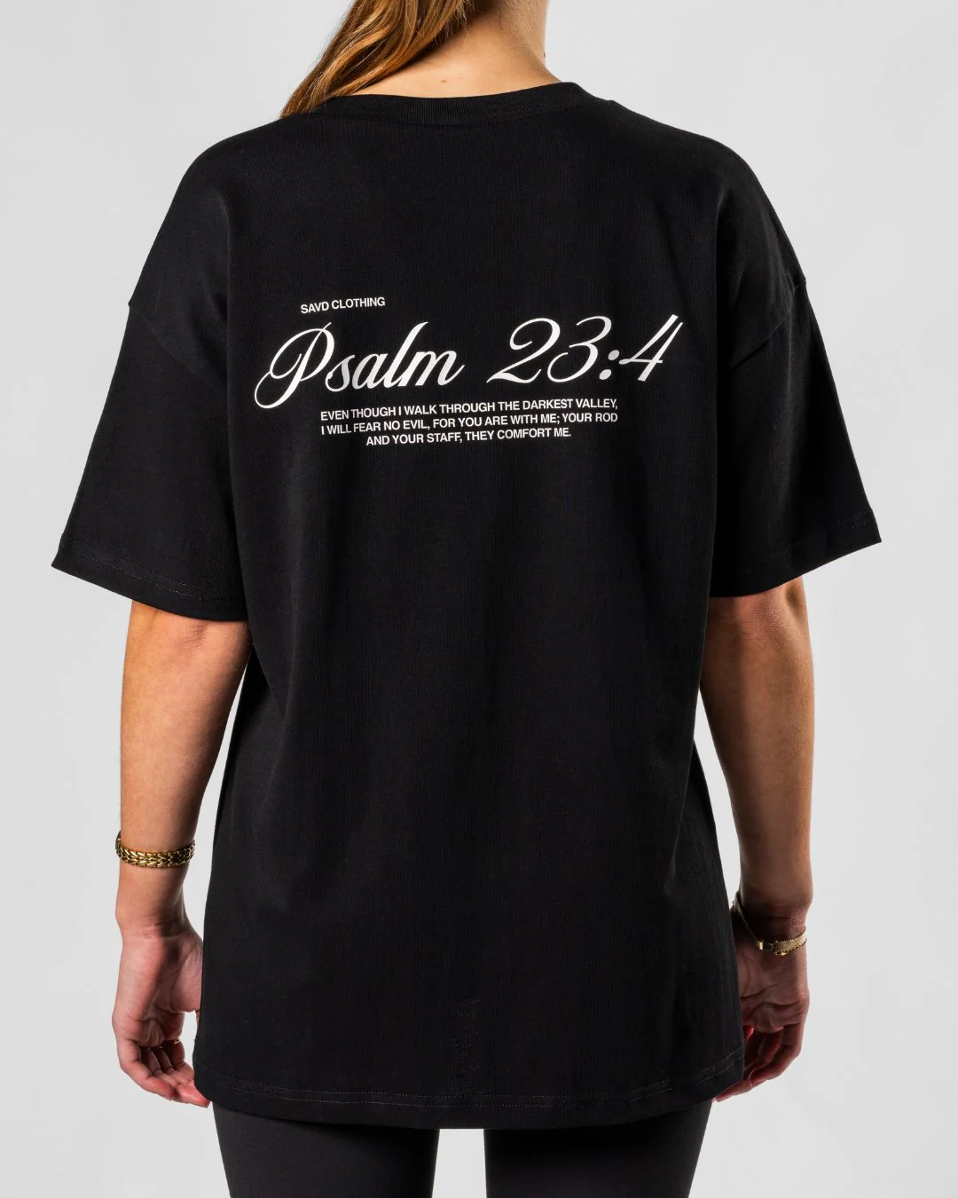 Psalm 23:4 ’Scripture’ Women’s Oversized T-Shirt - Image 3