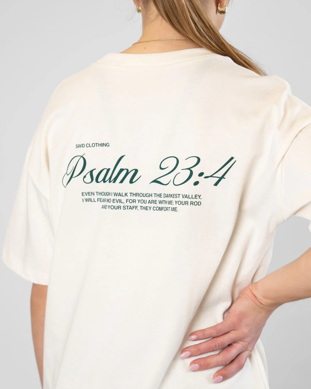 Psalm 23:4 ’Scripture’ Women’s Oversized T-Shirt - Image 7