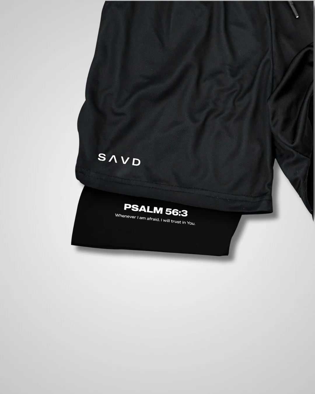 Psalm 56:3 'Cross' Youth Performance Shorts - Image 3