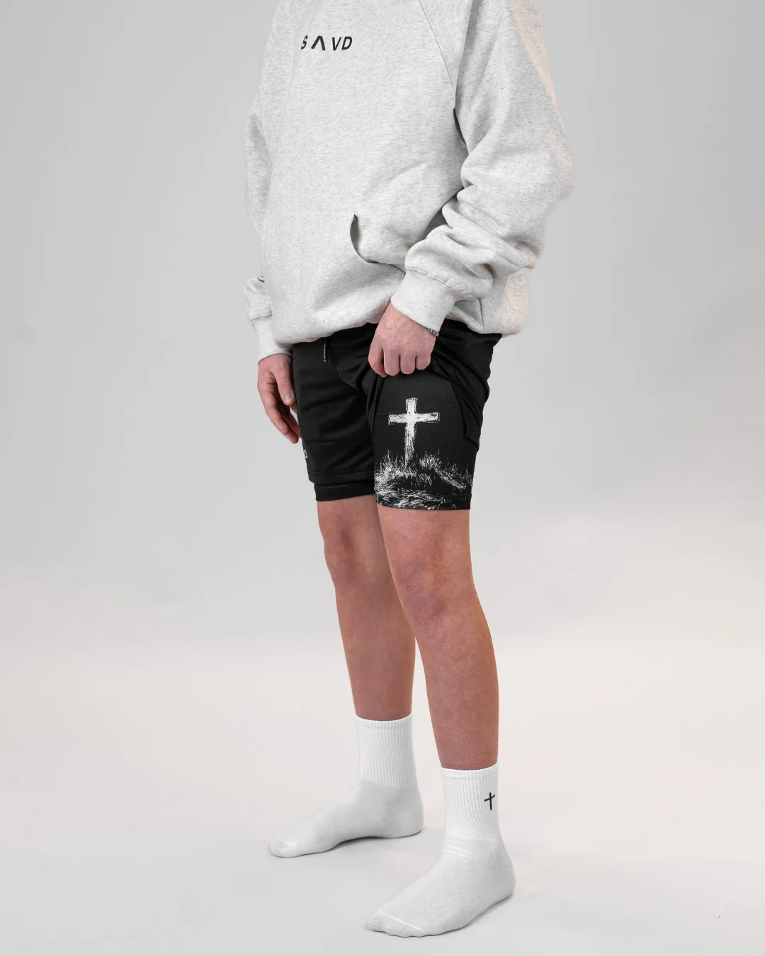 Psalm 56:3 'Cross' Youth Performance Shorts - Image 5