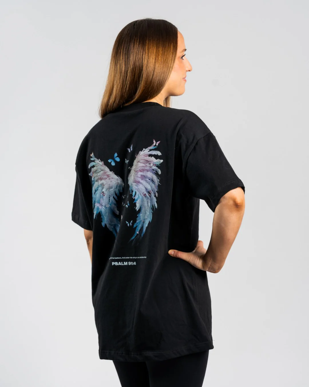 Psalm 91:4 'Under His Wings' Women’s Oversized T-Shirt - Image 4