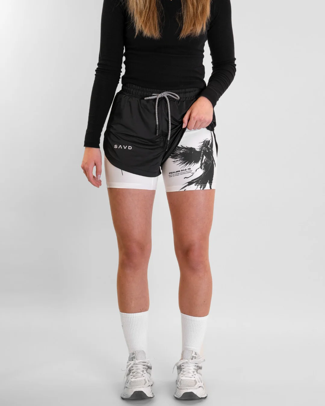 Psalms 91:2 'Divine Strength' Women's Performance Shorts - Image 6