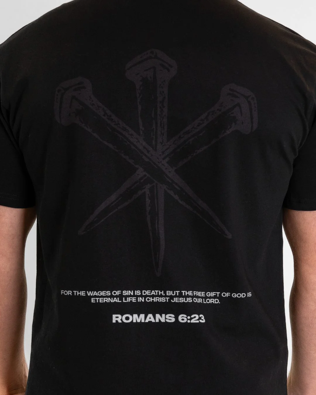 Romans 6:23 Three Nails Oversized T-Shirt - Image 4