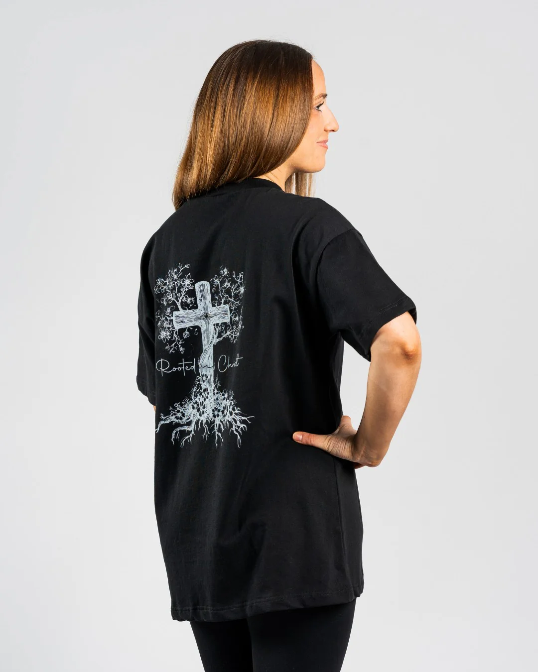 'Rooted in Christ' Women’s Oversized T-Shirt - Image 4