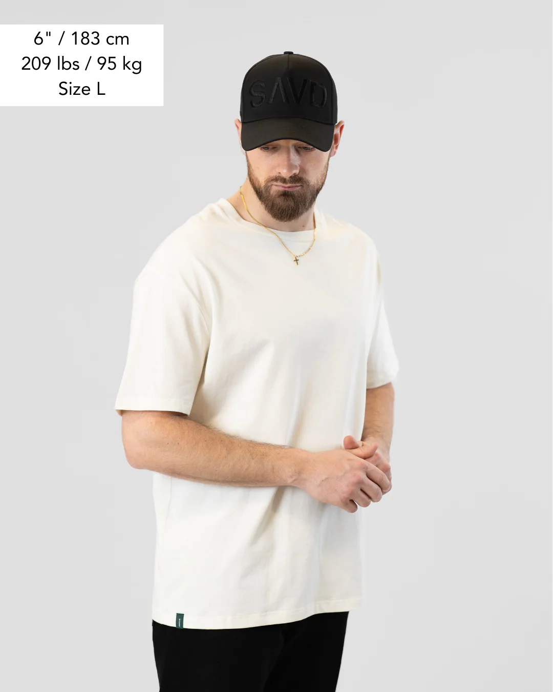 SAVD ’Varsity’ Men’s Oversized T-Shirt - Image 4